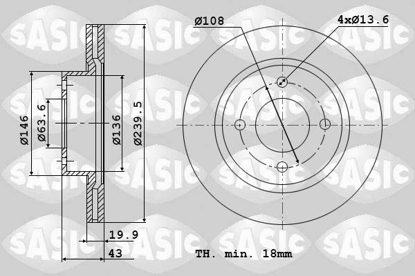 Sasic 9004401J - Disque de frein cwaw.fr