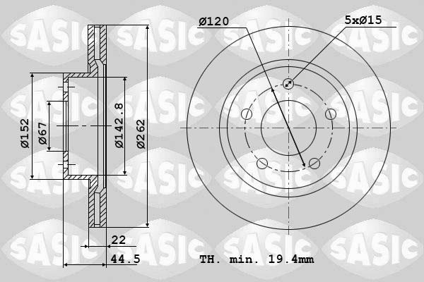 Sasic 9004417J - Disque de frein cwaw.fr