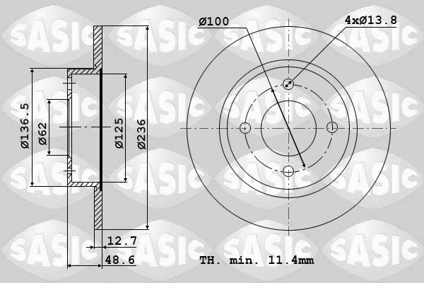 Sasic 9004479J - Disque de frein cwaw.fr