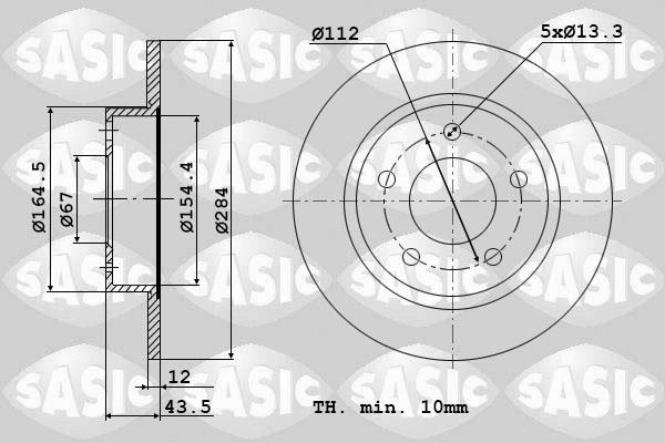 Sasic 9004552J - Disque de frein cwaw.fr