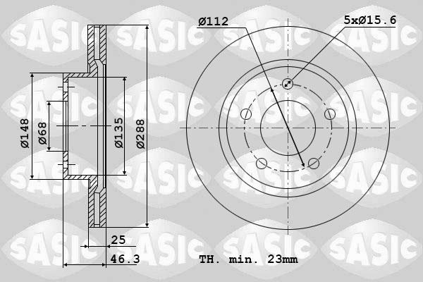 Sasic 9004507J - Disque de frein cwaw.fr