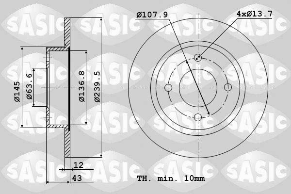 Sasic 9004515J - Disque de frein cwaw.fr