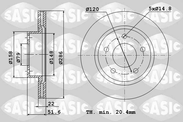 Sasic 9004512J - Disque de frein cwaw.fr