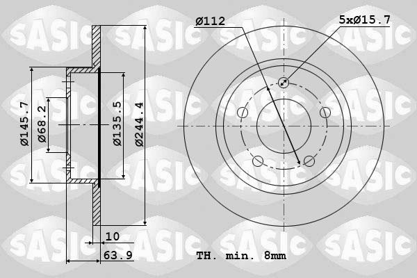 Sasic 9004588J - Disque de frein cwaw.fr