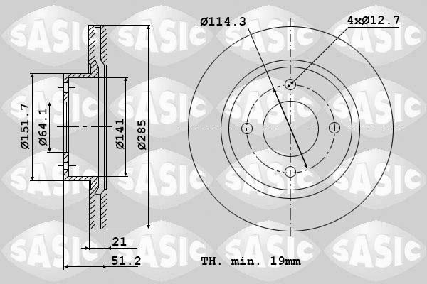 Sasic 9004526J - Disque de frein cwaw.fr