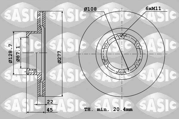 Sasic 9004849J - Disque de frein cwaw.fr