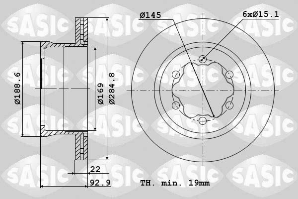 Sasic 9004843J - Disque de frein cwaw.fr