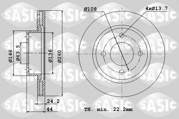 Sasic 9004808J - Disque de frein cwaw.fr