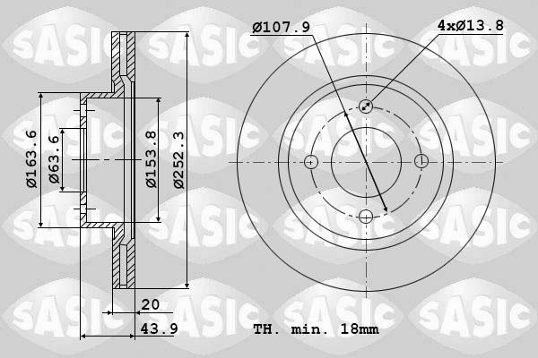 Sasic 9004819J - Disque de frein cwaw.fr