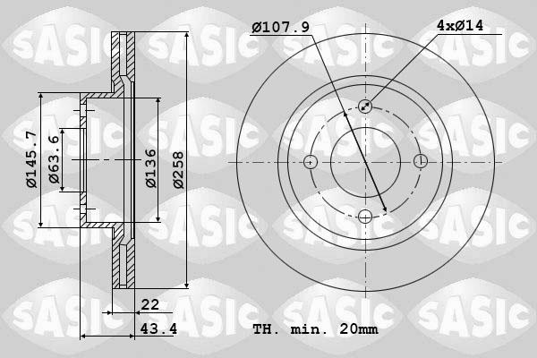 Sasic 9004817J - Disque de frein cwaw.fr