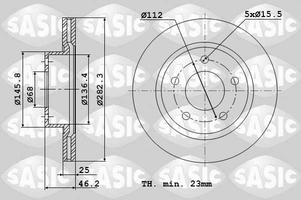 Sasic 9004883J - Disque de frein cwaw.fr