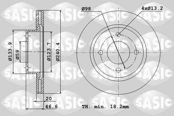 Sasic 9004822J - Disque de frein cwaw.fr