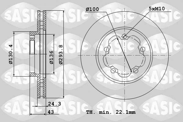 Sasic 9004827J - Disque de frein cwaw.fr