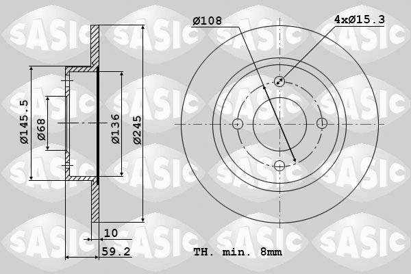 Sasic 9004393J - Disque de frein cwaw.fr