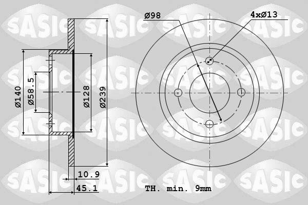 Sasic 9004313J - Disque de frein cwaw.fr