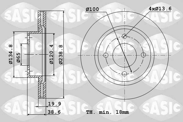 Sasic 9004219J - Disque de frein cwaw.fr