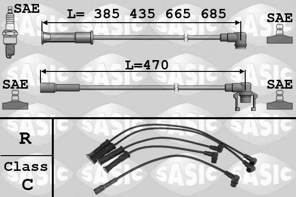 Sasic 9284007 - Kit de câbles d'allumage cwaw.fr