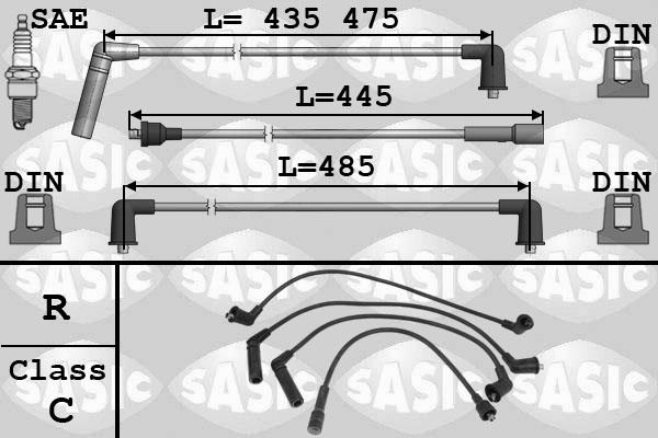 Sasic 9286063 - Kit de câbles d'allumage cwaw.fr