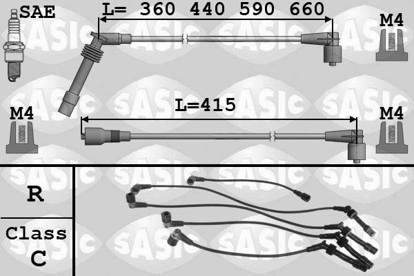 Sasic 9286080 - Kit de câbles d'allumage cwaw.fr