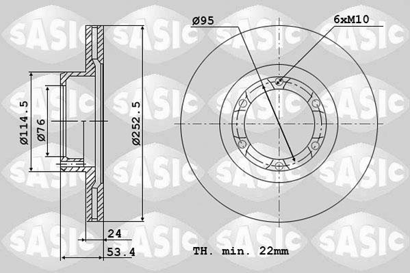 Sasic 4004249J - Disque de frein cwaw.fr