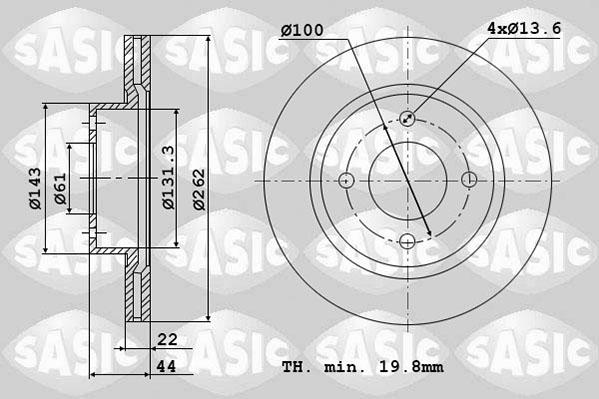 Sasic 4004273J - Disque de frein cwaw.fr