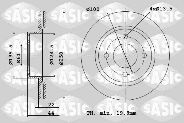 Sasic 6104048 - Disque de frein cwaw.fr