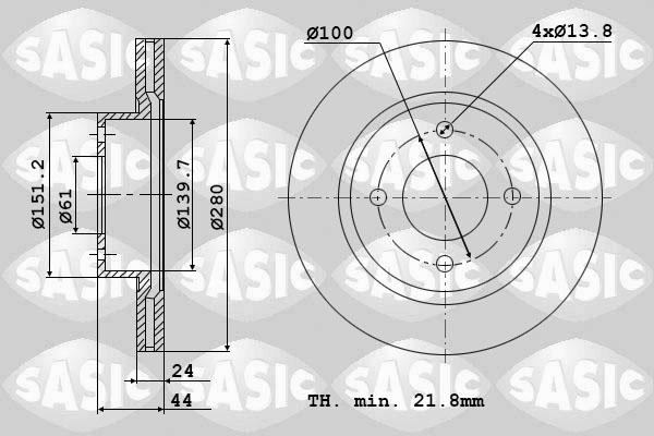 Sasic 6104050 - Disque de frein cwaw.fr