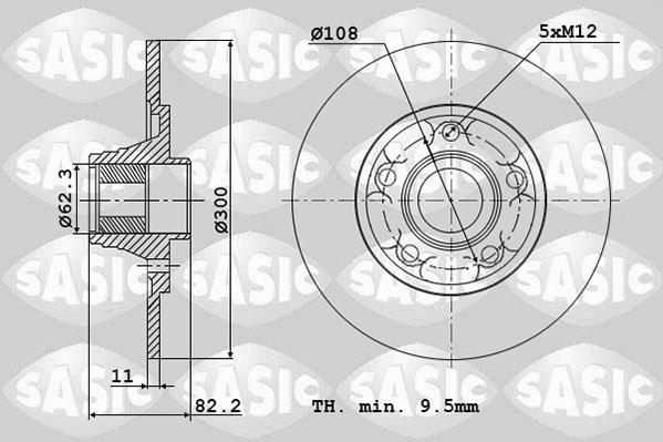 Sasic 6104009 - Disque de frein cwaw.fr