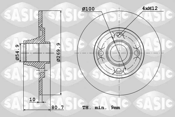 Sasic 6104012 - Disque de frein cwaw.fr