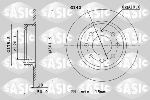 Sasic 6104033 - Disque de frein cwaw.fr