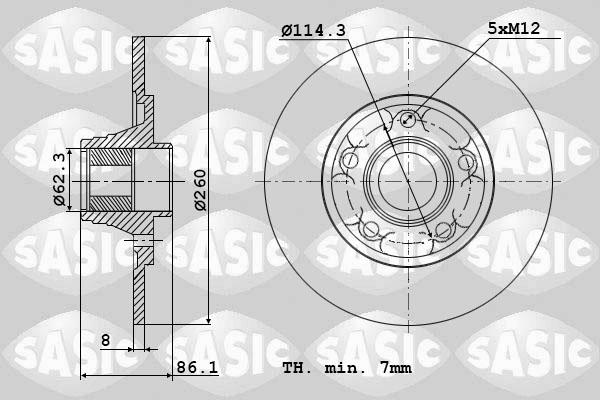 Sasic 6104029 - Disque de frein cwaw.fr