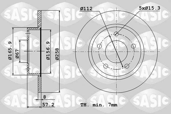 Sasic 6106053 - Disque de frein cwaw.fr