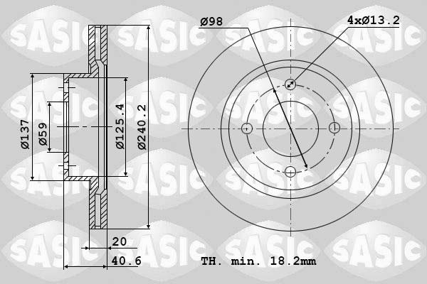 Sasic 6106001 - Disque de frein cwaw.fr