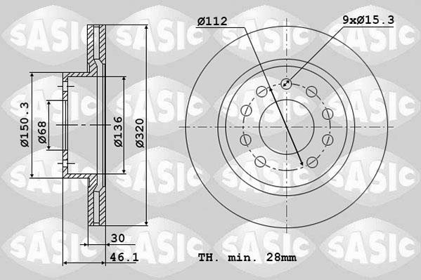 Sasic 6106034 - Disque de frein cwaw.fr