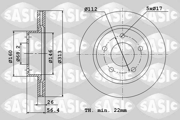 Sasic 6106032 - Disque de frein cwaw.fr