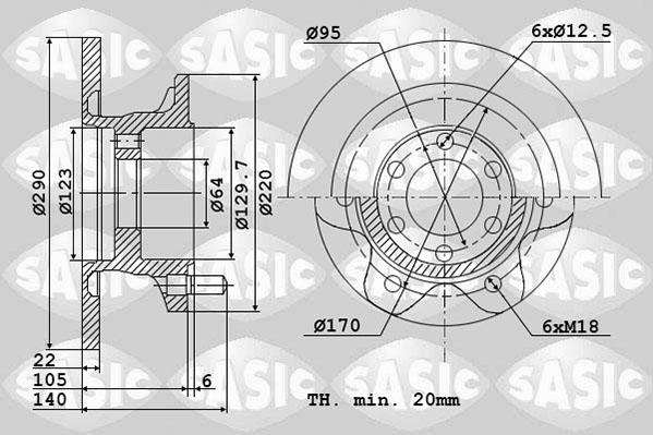 Sasic 6106072 - Disque de frein cwaw.fr