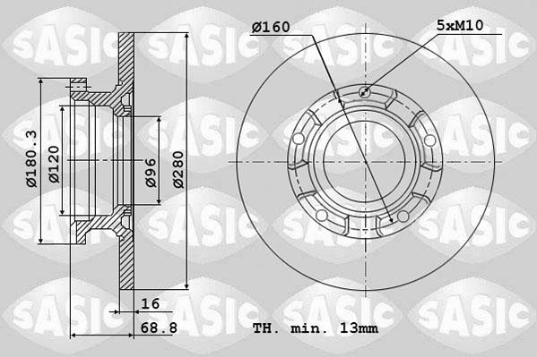 Sasic 6106145 - Disque de frein cwaw.fr