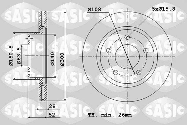 Sasic 6106147 - Disque de frein cwaw.fr