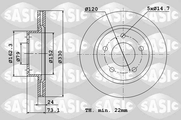 Sasic 6106138 - Disque de frein cwaw.fr