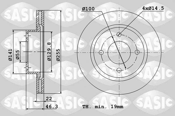 Sasic 6106125 - Disque de frein cwaw.fr