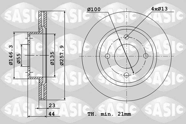 Sasic 6106351 - Disque de frein cwaw.fr