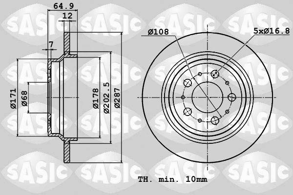 Sasic 6106360 - Disque de frein cwaw.fr