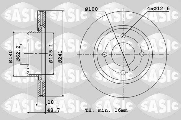 Sasic 6106335 - Disque de frein cwaw.fr