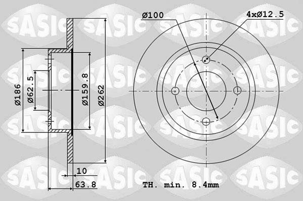 Sasic 6106217 - Disque de frein cwaw.fr