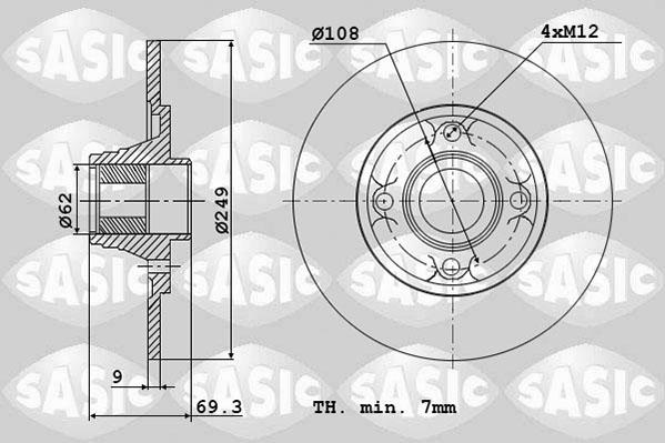 Sasic 6100004 - Disque de frein cwaw.fr