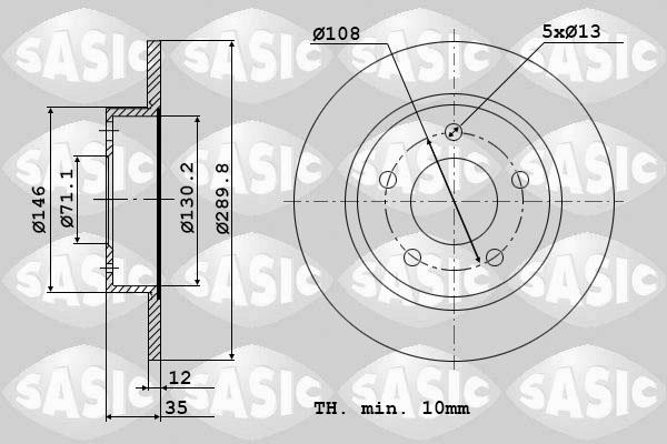 Sasic 6100001 - Disque de frein cwaw.fr