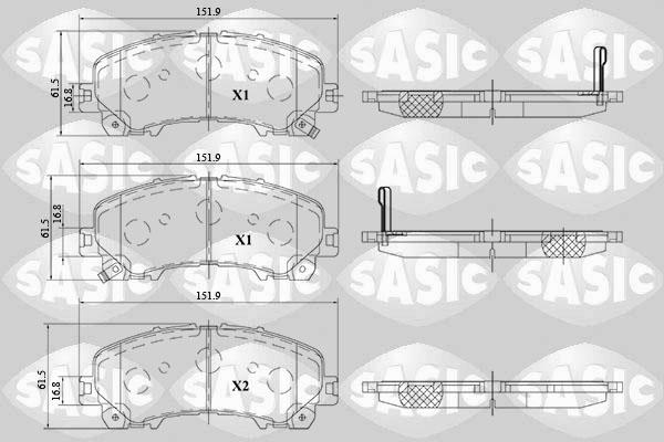 Sasic 6214040 - Kit de plaquettes de frein, frein à disque cwaw.fr