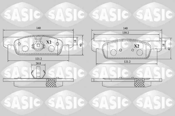 Sasic 6214048 - Kit de plaquettes de frein, frein à disque cwaw.fr