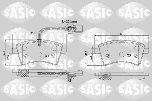 Sasic 6214043 - Kit de plaquettes de frein, frein à disque cwaw.fr