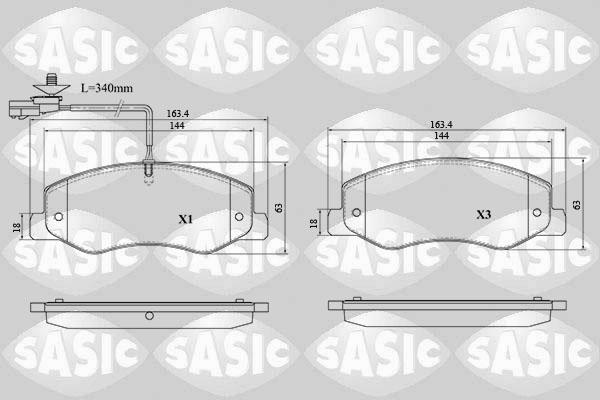 Sasic 6214042 - Kit de plaquettes de frein, frein à disque cwaw.fr